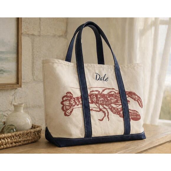 L.L. Bean Handbags - Vintage L.L. Bean Red Lobster Large Boat & Tote Made in USA (Dale) Read